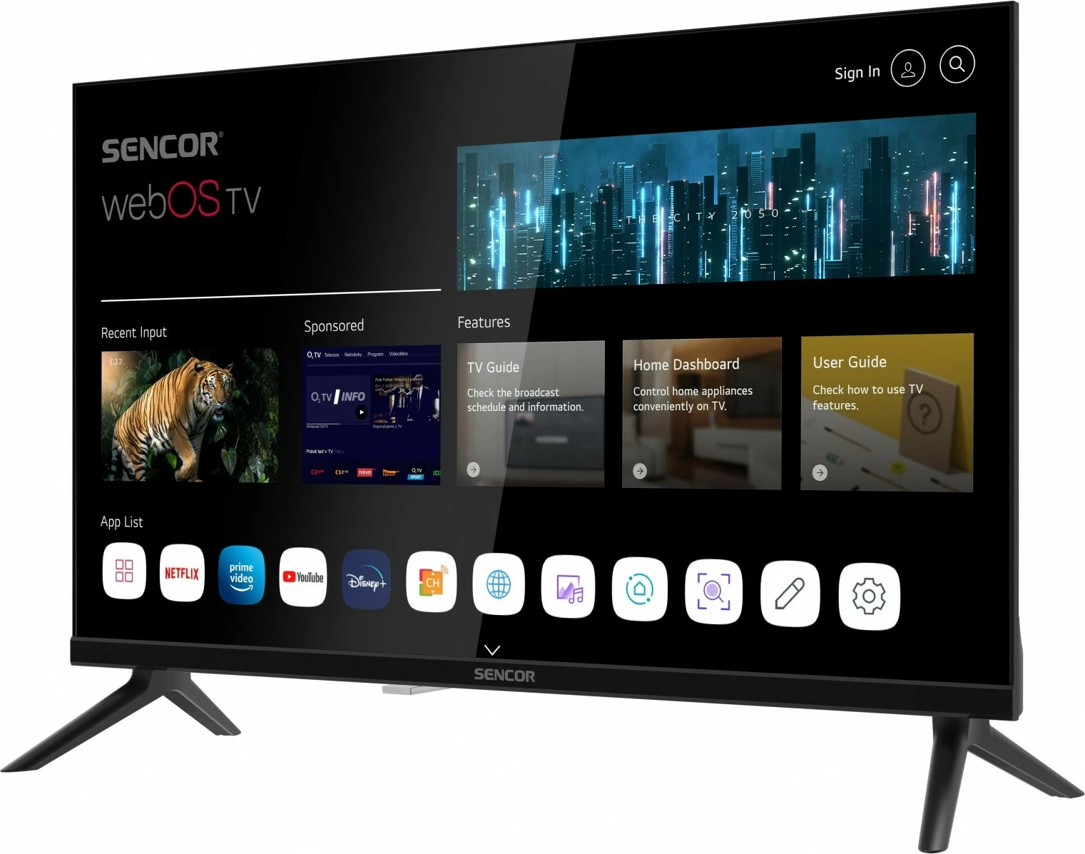 Pametni televizor Sencor SLE 24S803B, 24", webOS LG, HD Ready, črn