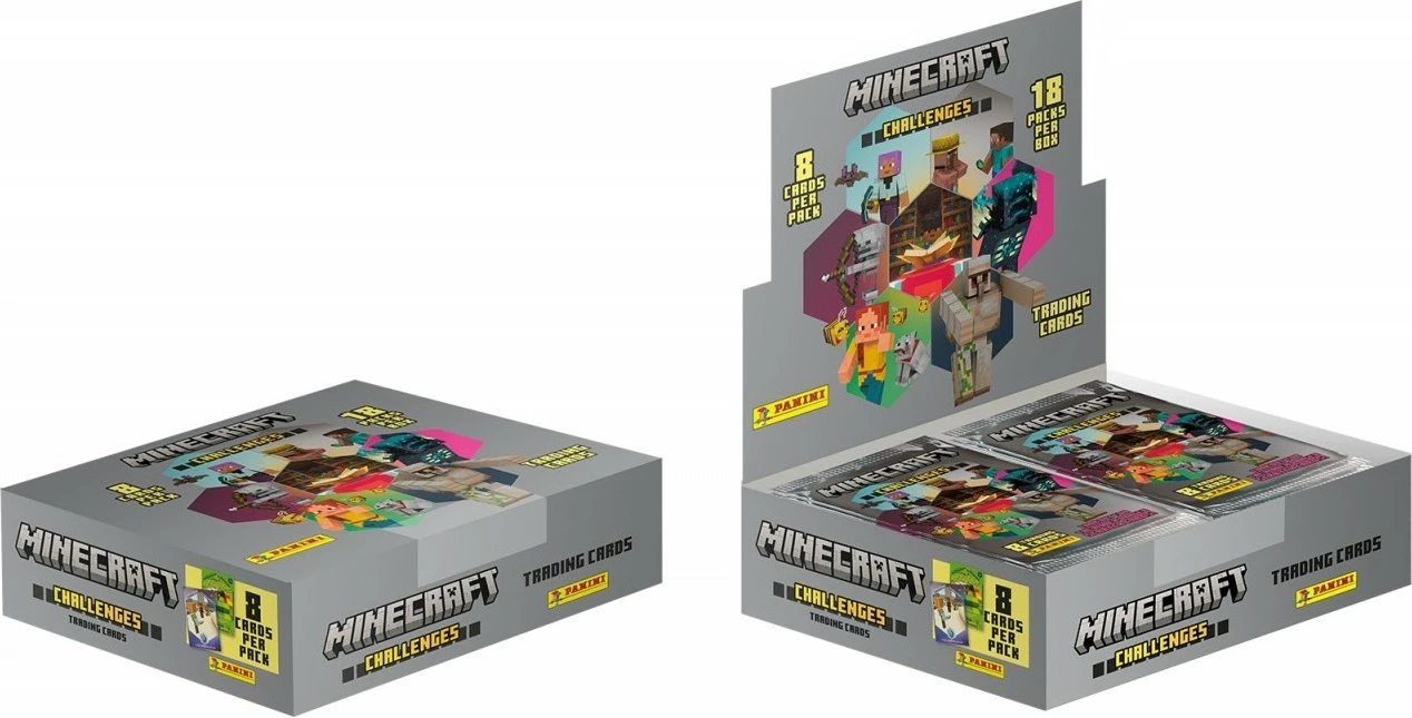 Kolekcijske kartice Minecraft Panini, 18 paket, 8 kartic na paket