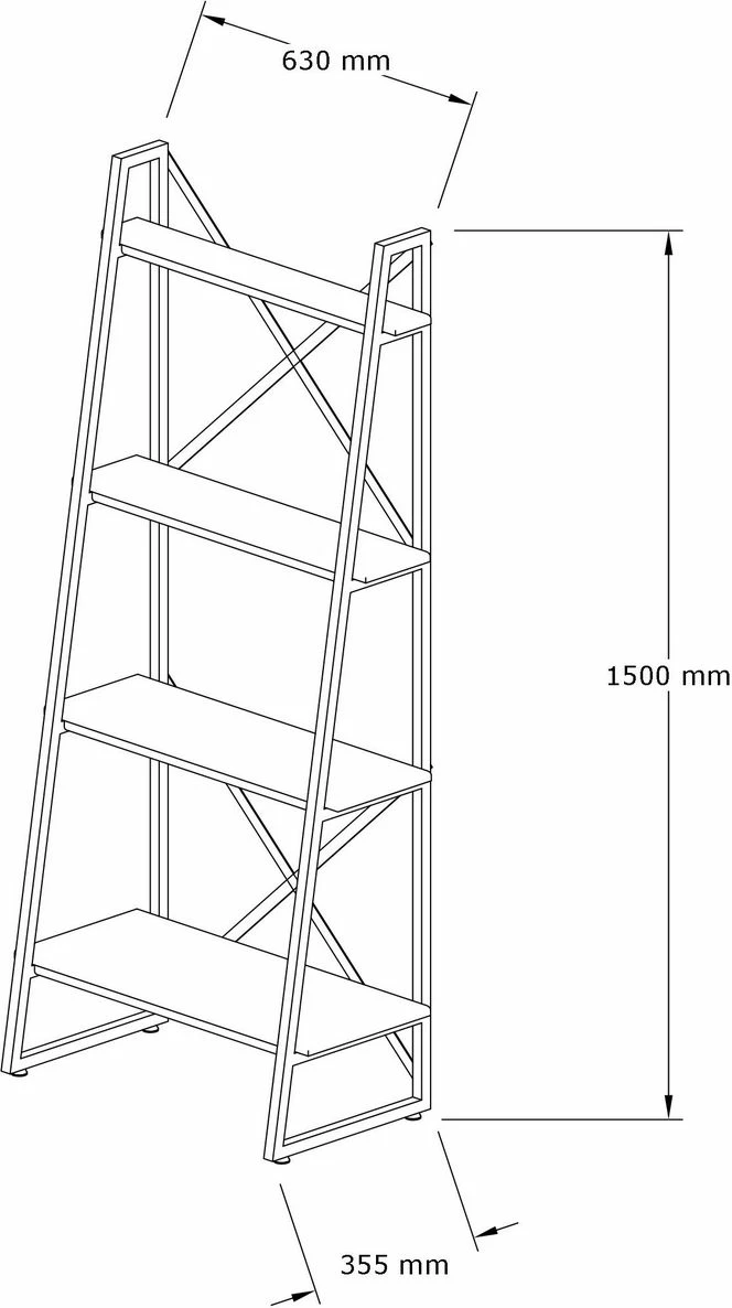 Knjižna polica Alaro, Hanah Home, oreh