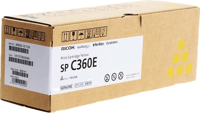 Toner kartuša Ricoh Type C360 / 408191 SP C360E, 1500 listov, rumena