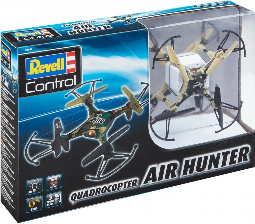 Quadrokopter s kamuflažo Revell RC Air Hunter, 15,5 x 15,5 cm, z daljinskim upravljalnikom, LiPo