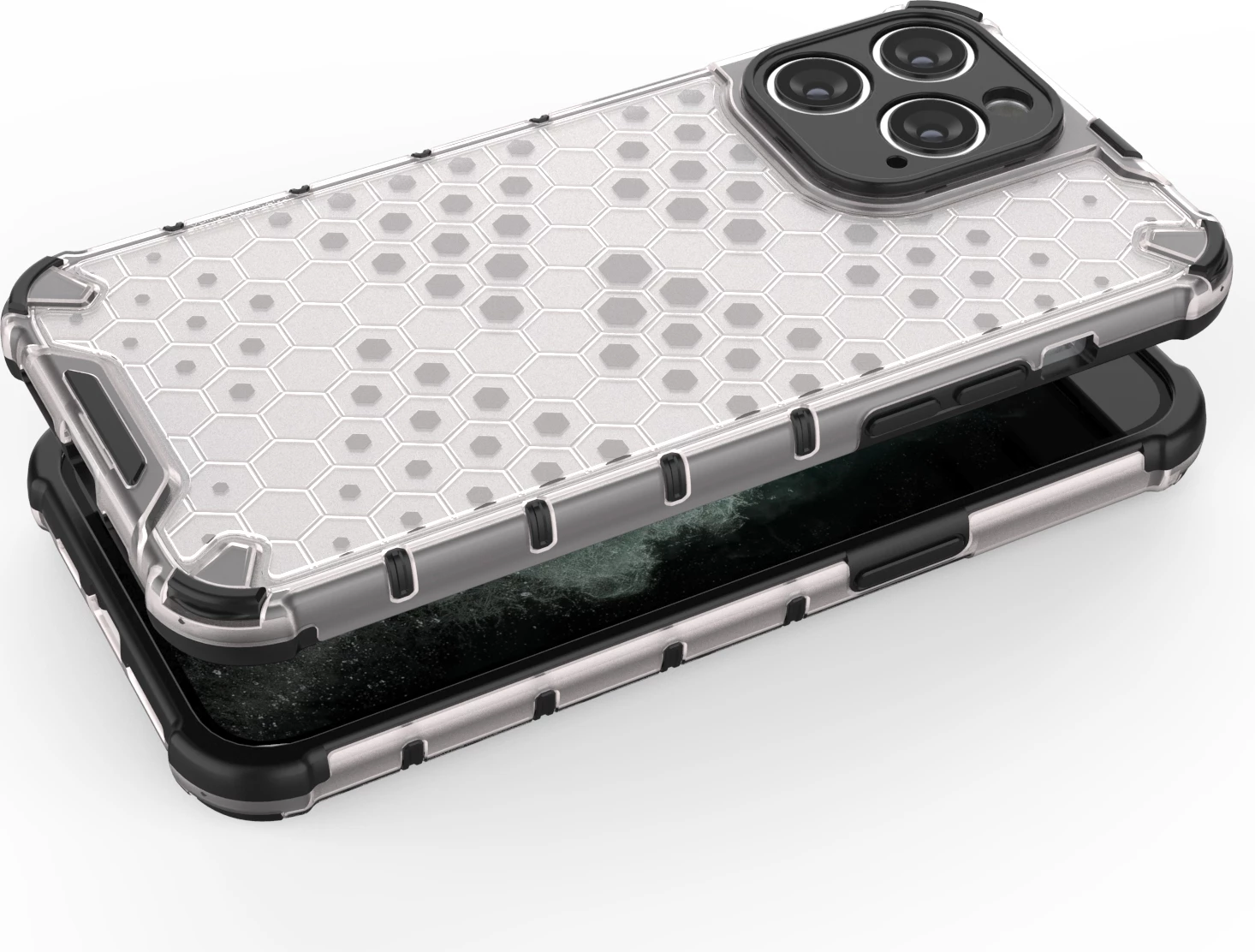 Ovitek Honeycomb Hurtel za iPhone 14 Pro, črn