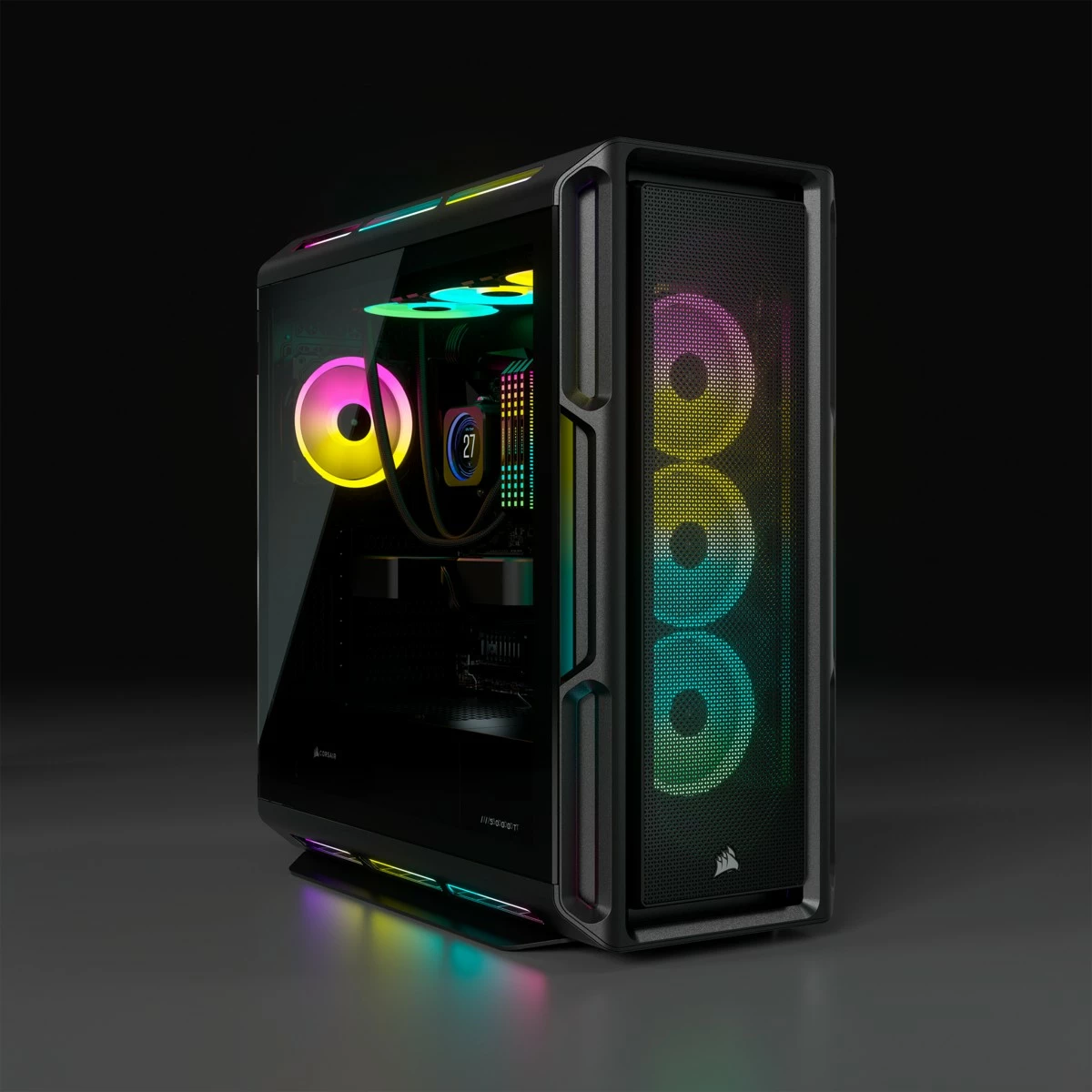Midi tower z RGB osvetlitvijo Corsair iCUE 5000T, črn