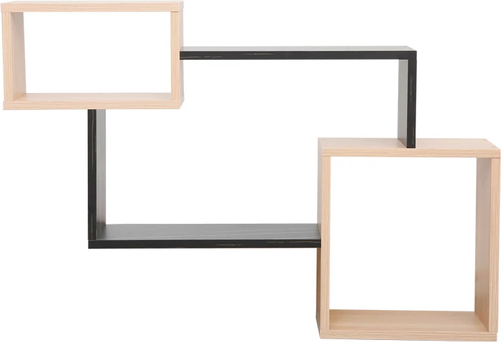 Stenski regal v naravnem in marmorjem videzu Beldra, 84x15x57.8 cm