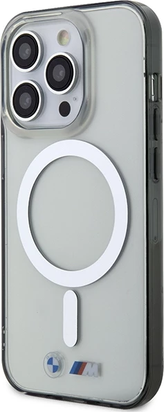 Ovitek Silver Ring MagSafe za iPhone 15 Pro, BMW, prozoren
