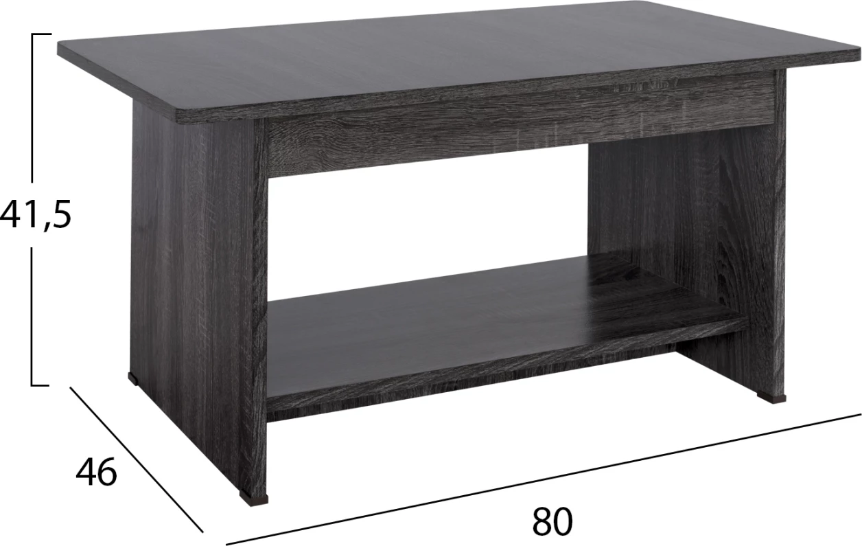 Klubska mizica FH2286.01 v ogljeno sivi barvi 80x46x41,5H