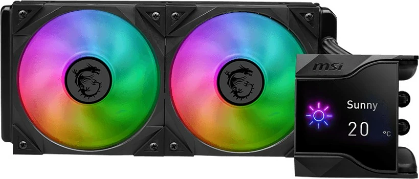 Vodeno hlajenje za procesor MSI MPG Coreliquid D240, 2x120mm, IPS zaslon, ARGB, črno