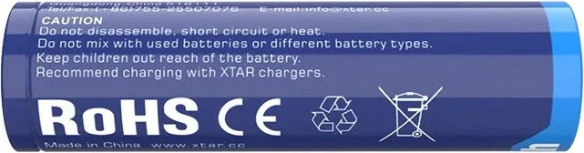 Polnilna litij-ionska baterija 18650, 3,6 V, 3300 mAh, XTAR, modra