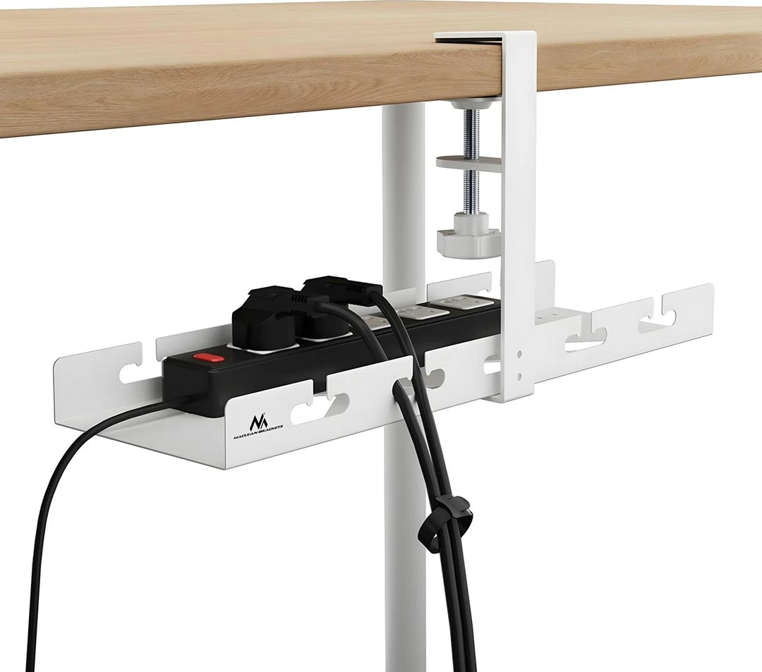 Organizator kablov pod mizo Maclean MC-105 W, jeklo, bel