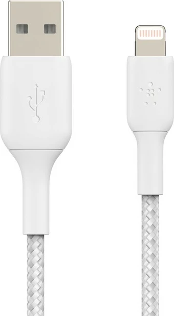 Kabel, Belkin CAA002BT2MWH, 2 m, Lightning - USB A, bel