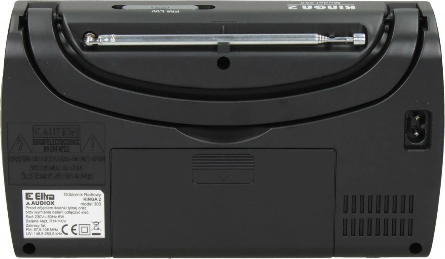 Prenosni mono radio FM/AM s uro Eltra KINGA 2, črn