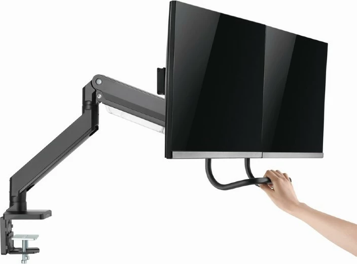 Nosilec za mizo za 2 monitorja do 32" in prenosnik do 17,3", črn Gembird MA-DA2-04