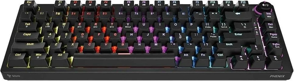 Mekanična tipkovnica Savio Phenix, Gateron Red Pro, ABS, črna
