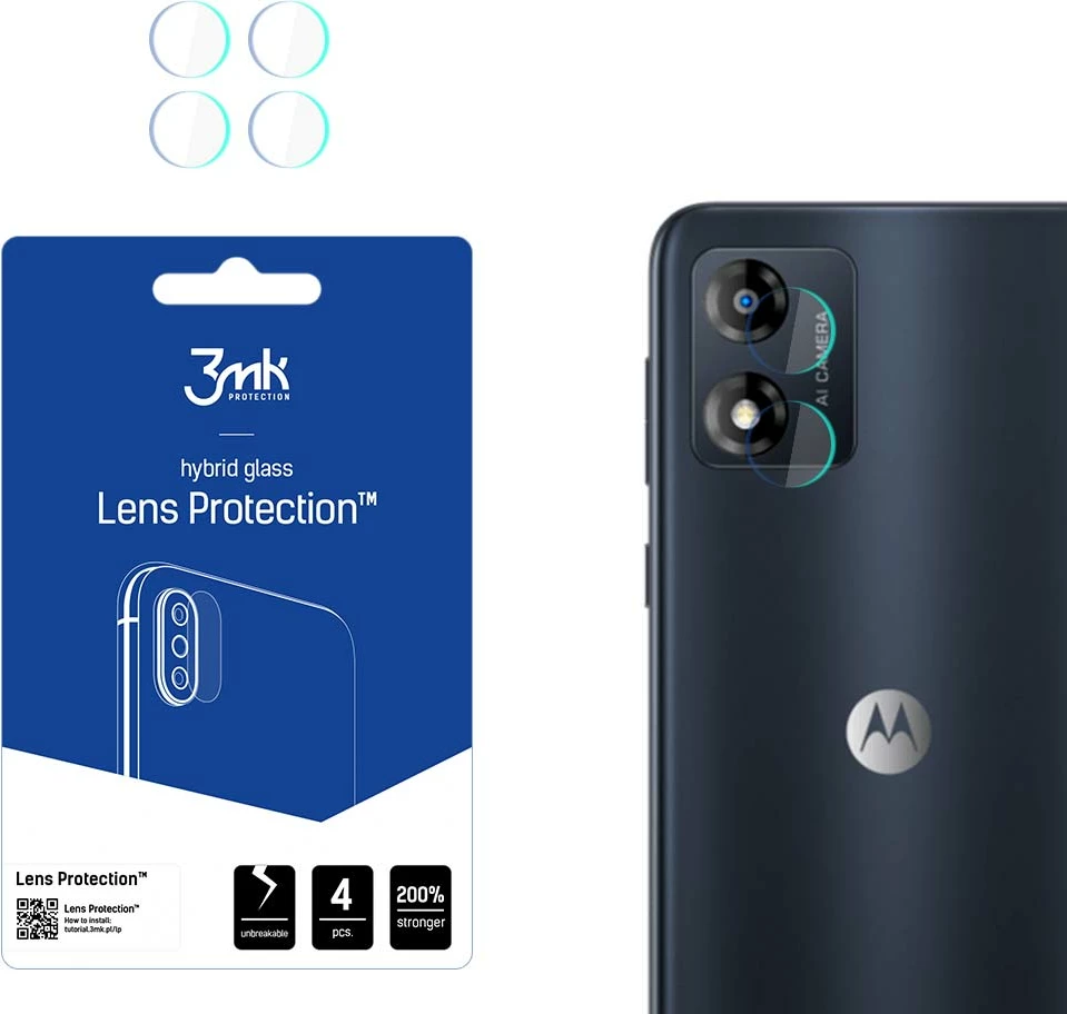 Zaščitno steklo za kamero Motorola Moto E13, 3mk Protection, 4 kosi