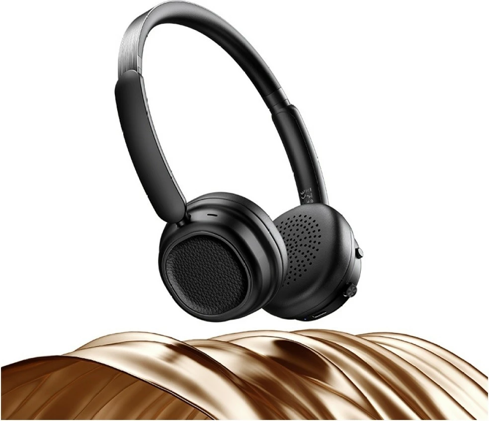 Bluetooth slušalke USAMS SR01 5.3 ANC, on-ear, 40 ur baterije, multipoint, USB-C, črne