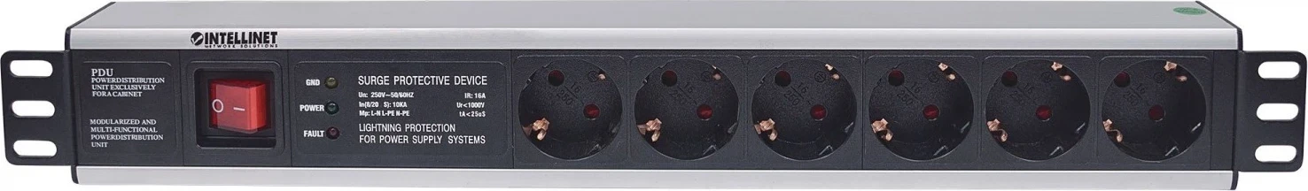 PDU za razdeljevanje energije Intellinet, 19'', 1.5U, 3 m