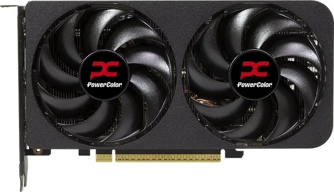 Grafična kartica PowerColor RX9060XT 8G-A, 8 GB GDDR6, AMD Radeon, 2 ventilatorja, črna