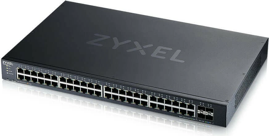 Upravljano omrežno stikalo Zyxel XGS1935-52-EU0101F, 48 priključkov Gigabit, 4 SFP+ 10GbE, 1U rack, črno