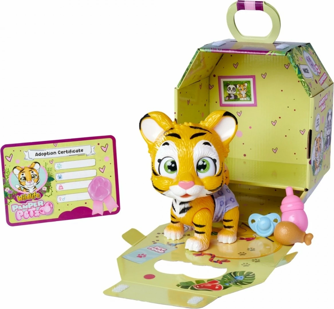 Interaktivna figurica tigra, 15 cm, 3 presenečenja, Simba Pamper Petz Tiger Cub