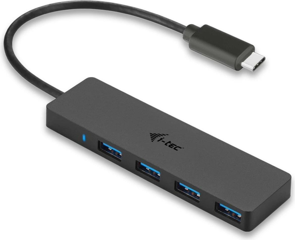USB-C HUB I-Tec Advance, 4 priključki, 5000 Mbit/s, črn