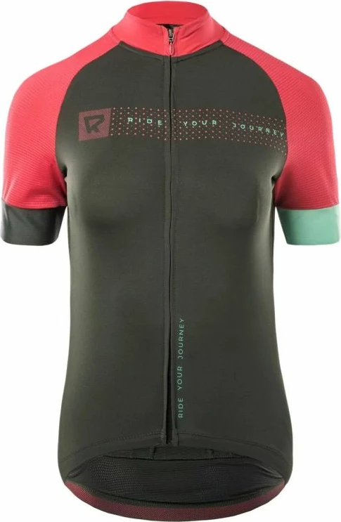 Kolesarska majica Radvik za ženske, rdeče in zelene barve
