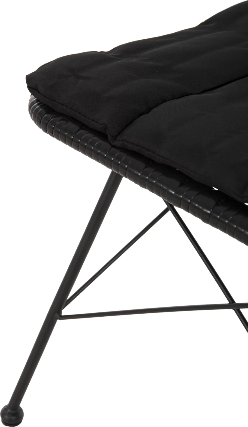 Vrtni stol ALLEGRA FH5453.12 kovina-blazina-pletenina v črni barvi 52x52x83.5Hcm