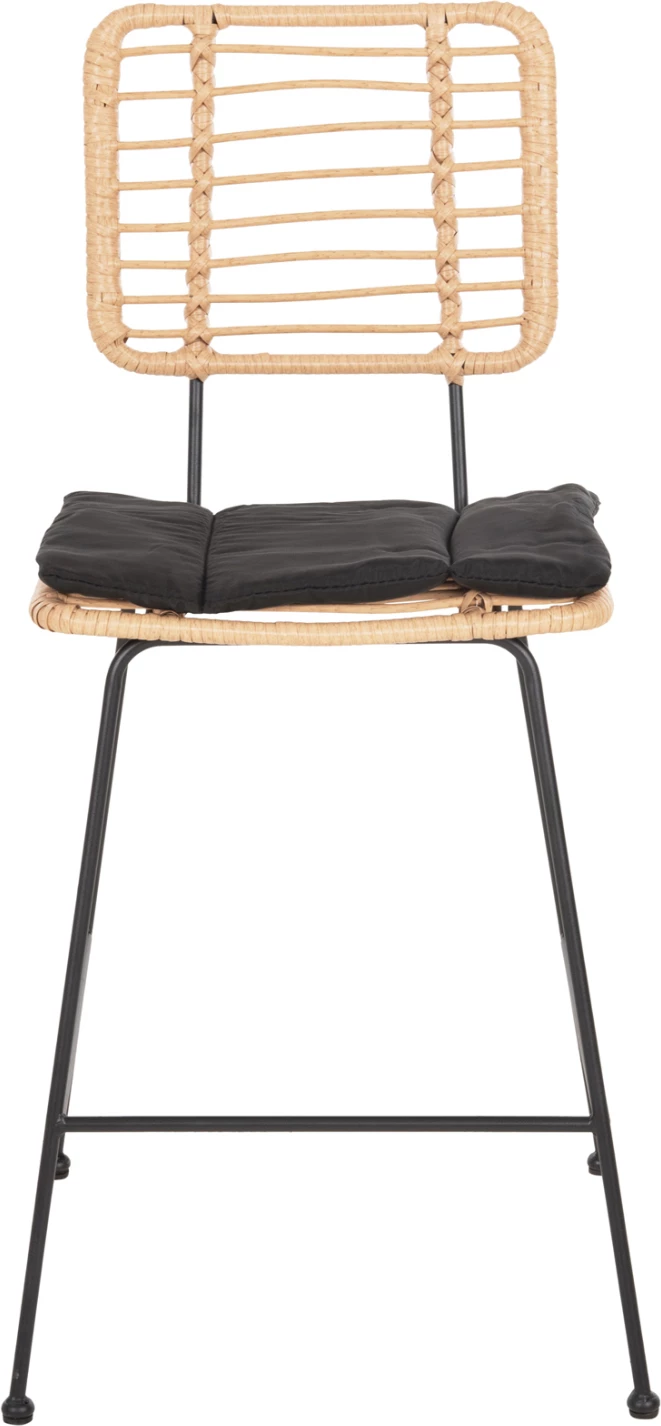 Barski stol srednje višine ALLEGRA FH5644.11 kovina in blazina črna-pletena bež 53x56x107H cm