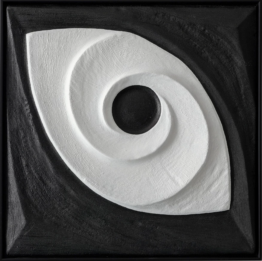 Dekorativna slika VISION, platno, les, 60x60x5 cm, črno-bela