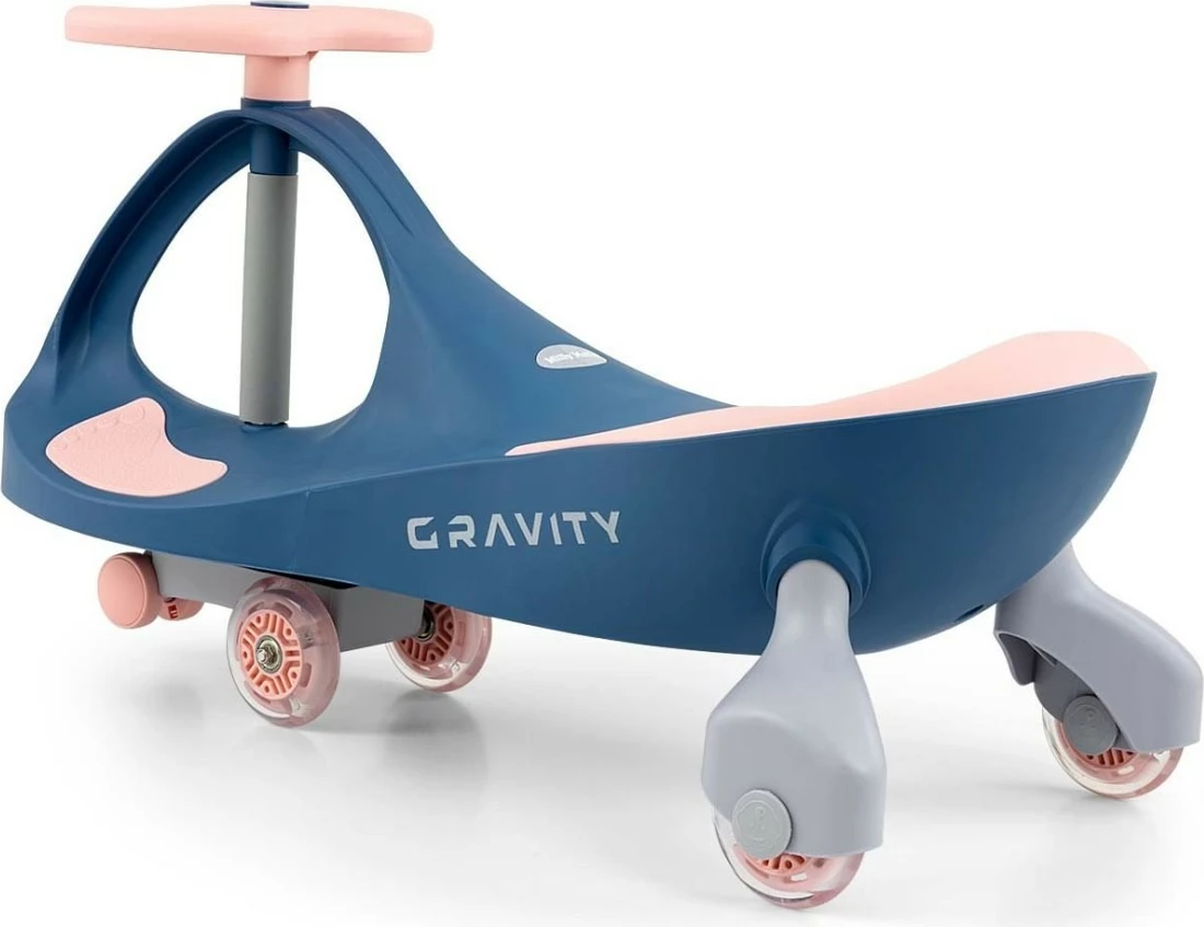 Otroški guralnik Gravity Gaiter Milly Mally 5927, 4 LED kolesa, do 50 kg, temno moder/roza