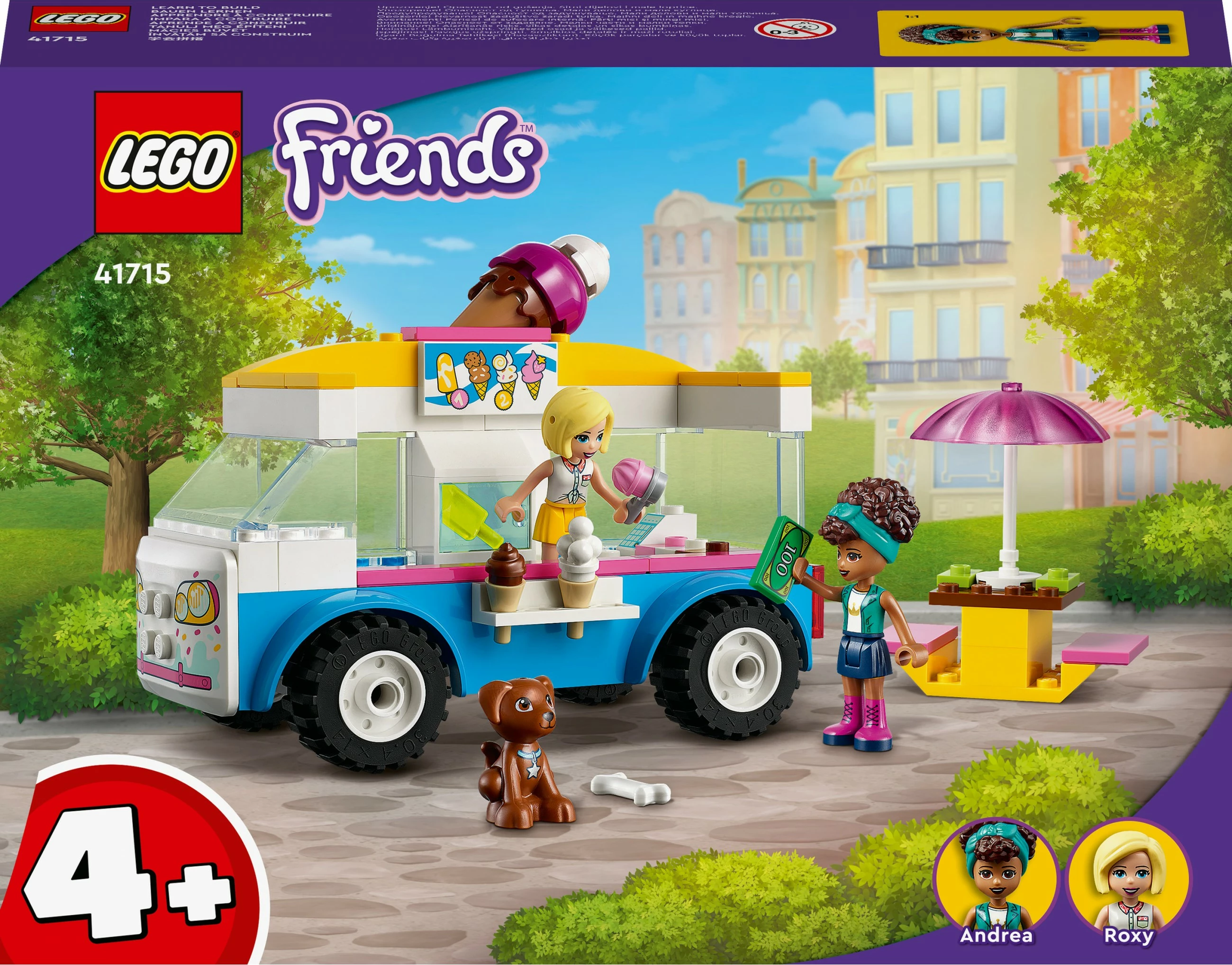 Set za sestavljanje z avtodomom za sladoled LEGO Friends 41715, 84 kosi, večbarven