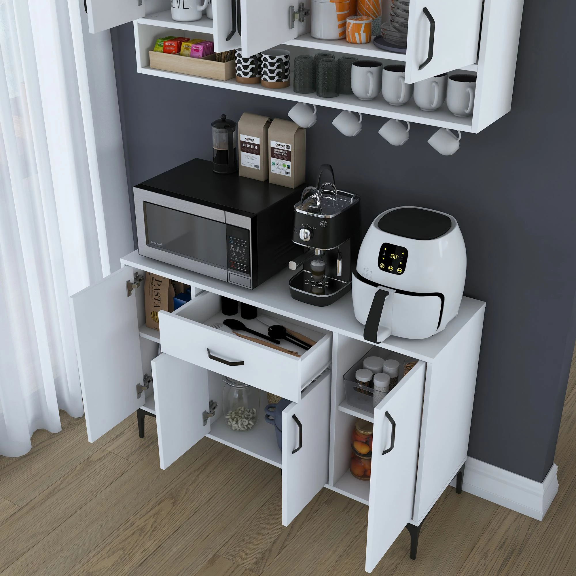 Stojalo za kavo, belo, Skye Decor JE205 - 3824