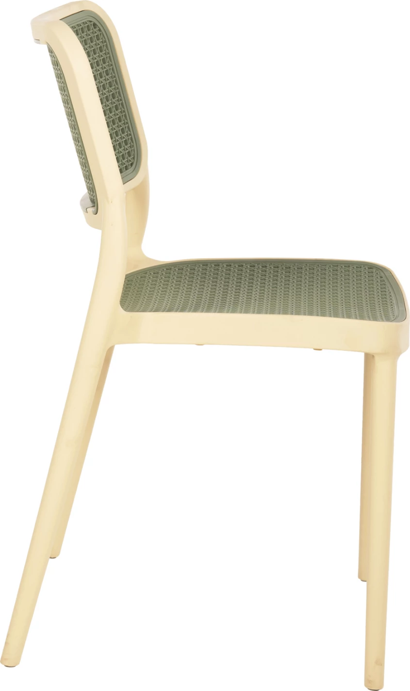 Stol iz polipropilena MEKO FH5934.04 bež in olivno zelen 41x49x102Hcm