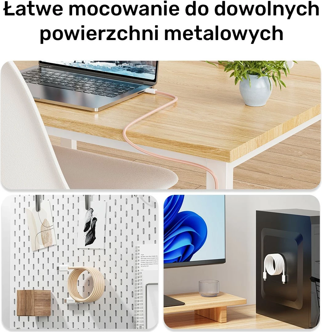 Magnetni USB-C kabel 100W 1 m, Unitek, bež