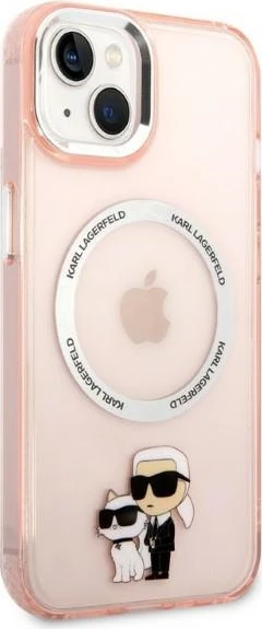 Ovitek za iPhone 14 Plus 6,7", MagSafe, rožnat — Karl Lagerfeld KLHMP14MHNKCIP