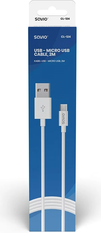 USB-A kabel, 480 Mbit/s, bel — Savio CL-124