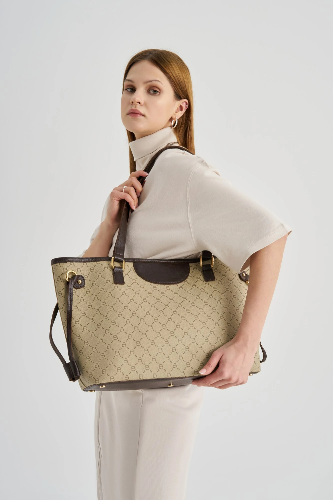 Tote torba krem in rjava Lucky Bees, 355 v2