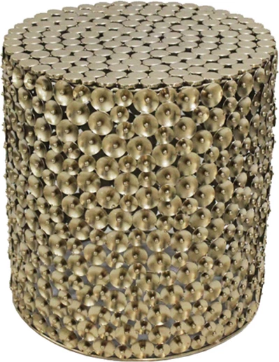 Set okroglih kavnih miz Poppy, 2 kosa, antik zlata barva, 44x44x46,5