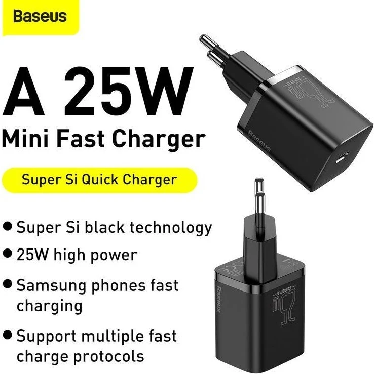 Polnilnik za mobilne naprave Baseus TZCCSUP-L01, črn, za notranjo uporabo