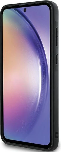 Ovitek z metalnim logotipom Hello Kitty Kitty Head za Samsung Galaxy A55, črn