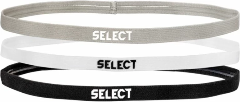 Športni trak za lase Select unisex, bel/črn/siv