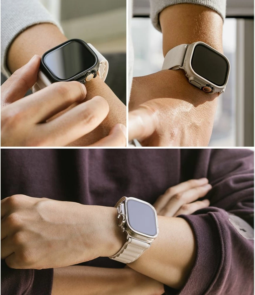 Ovitek Ringke Slim, 2 kosa, za Apple Watch Ultra 49 mm, prozoren in titan