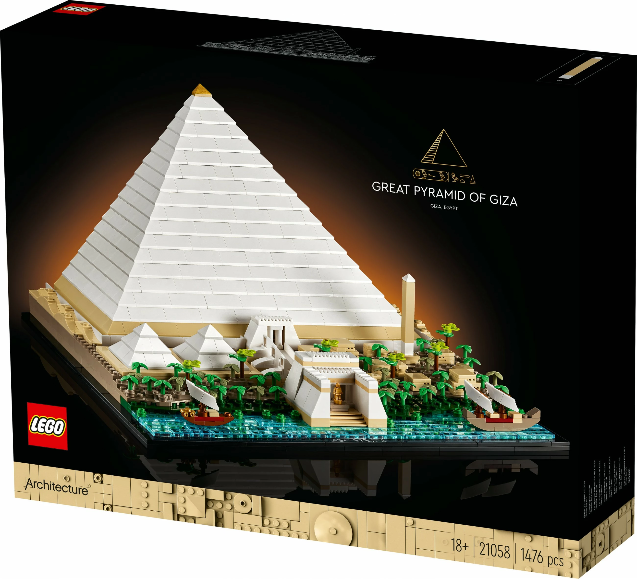 Model Piramide v Gizi, LEGO Architecture Great Pyramid of Giza, 1.476 kosov, večbarven