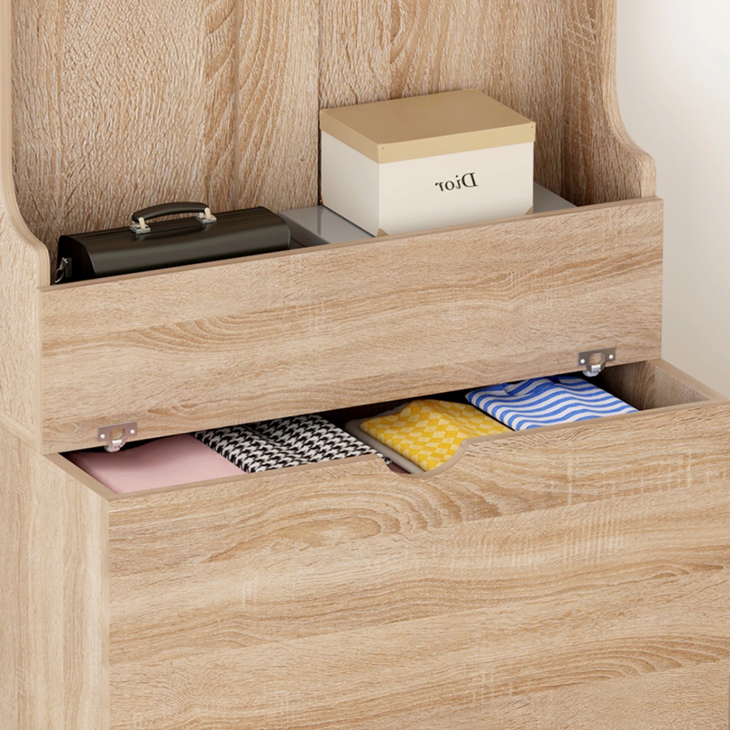 Pohištvo za predsobo KAYLOR FH2474.01 s kavlji in prostorom za shranjevanje-MDF v sonama 65x34x180Hcm