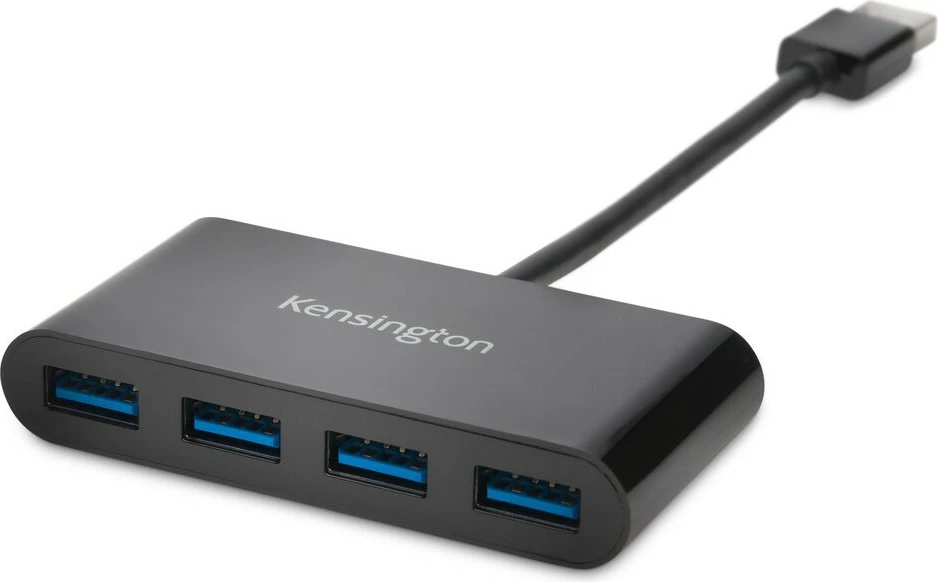 USB razdelilec 4-portni USB 3.0, Kensington, črn