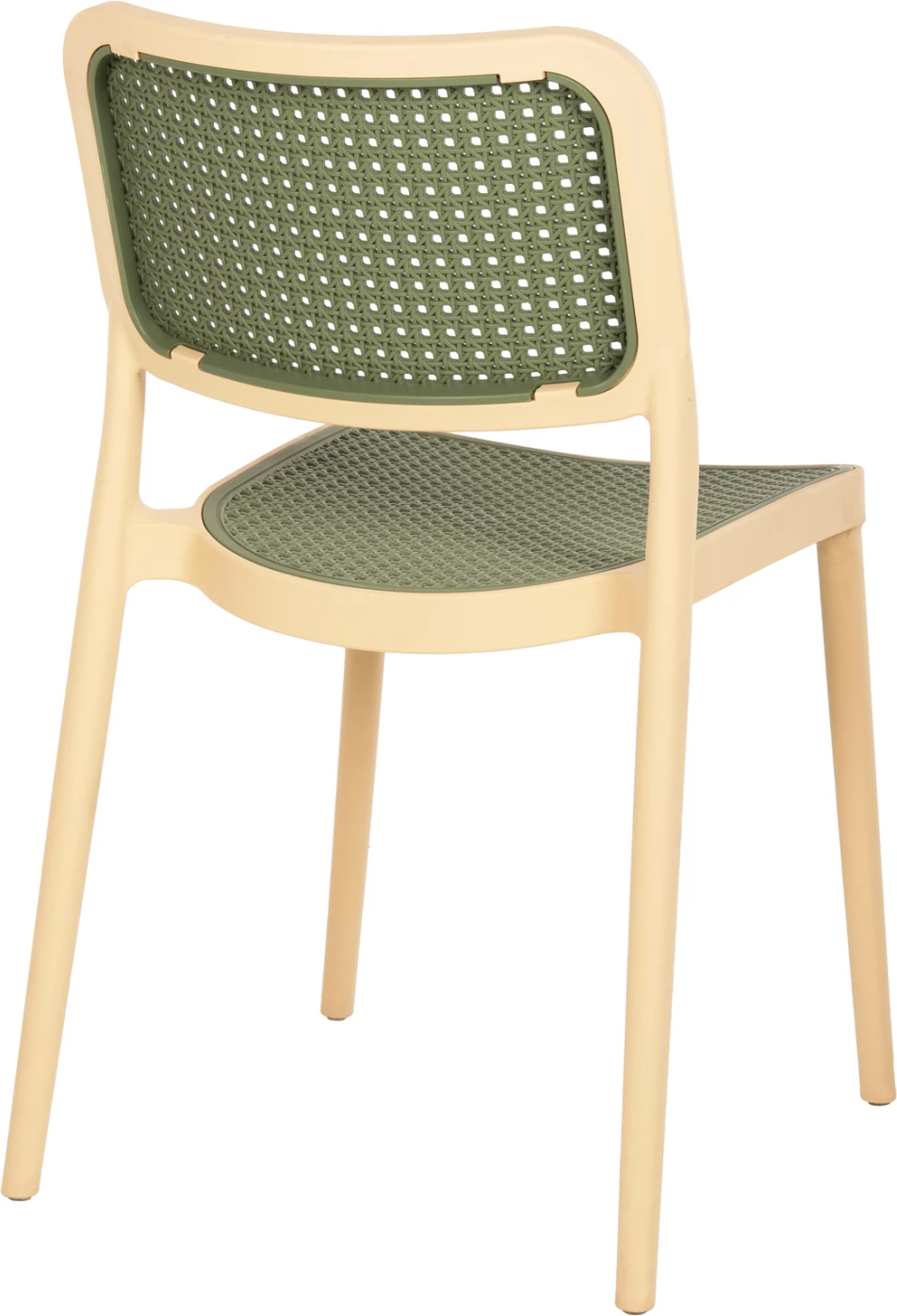 Stol iz polipropilena MEKO FH5934.04 bež in olivno zelen 41x49x102Hcm