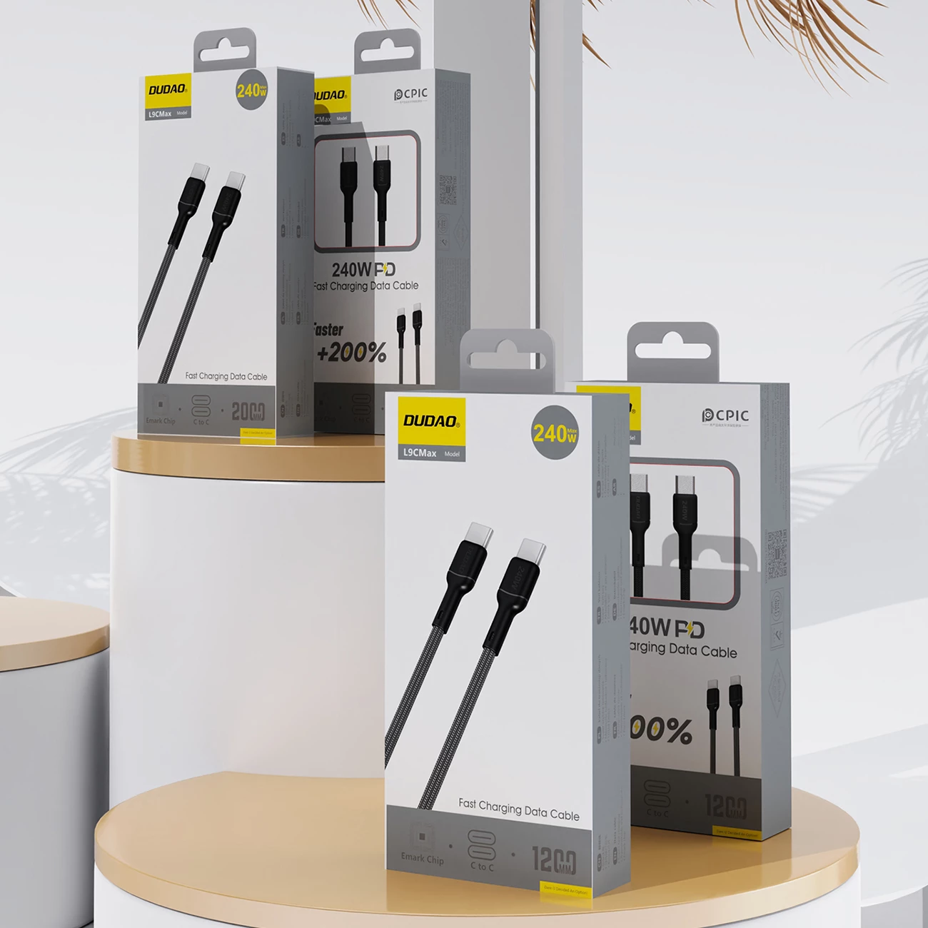 Kabel USB-C na USB-C Dudao L9C Max, 1,2 m, 240 W, črn