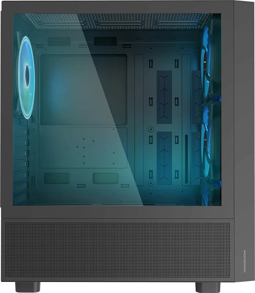 Ohišje MODECOM Breeze ARGB FLOW Midi, ATX, kaljeno steklo, črno