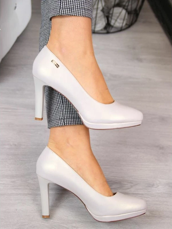 Čevlji na platformi Sergio Leone, ženski, biserno bež