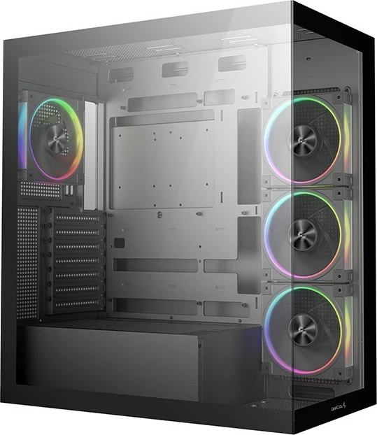 Računalniško ohišje Deepcool CG580 4F V2, midi tower, kaljeno steklo, RGB, črno