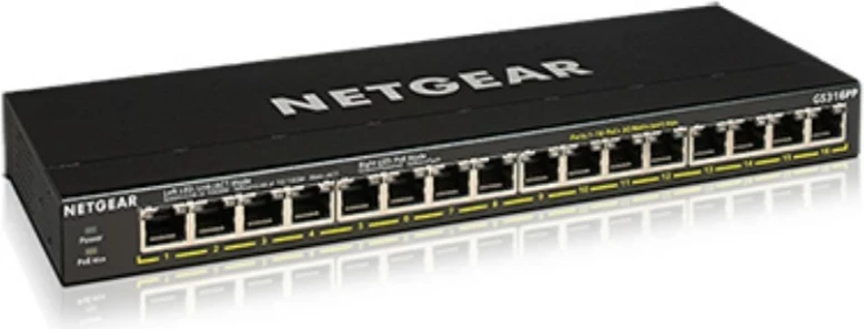 Preklopnik 16-portni Gigabit PoE+ NETGEAR GS316PP, črn